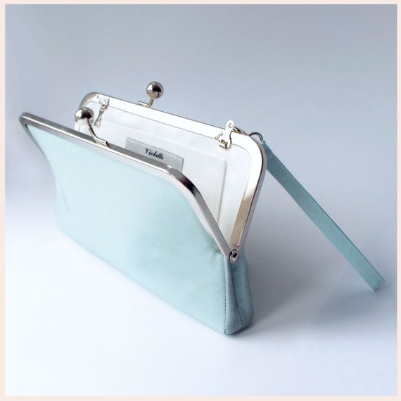 Alba - Teal Blue Velvet Clutch