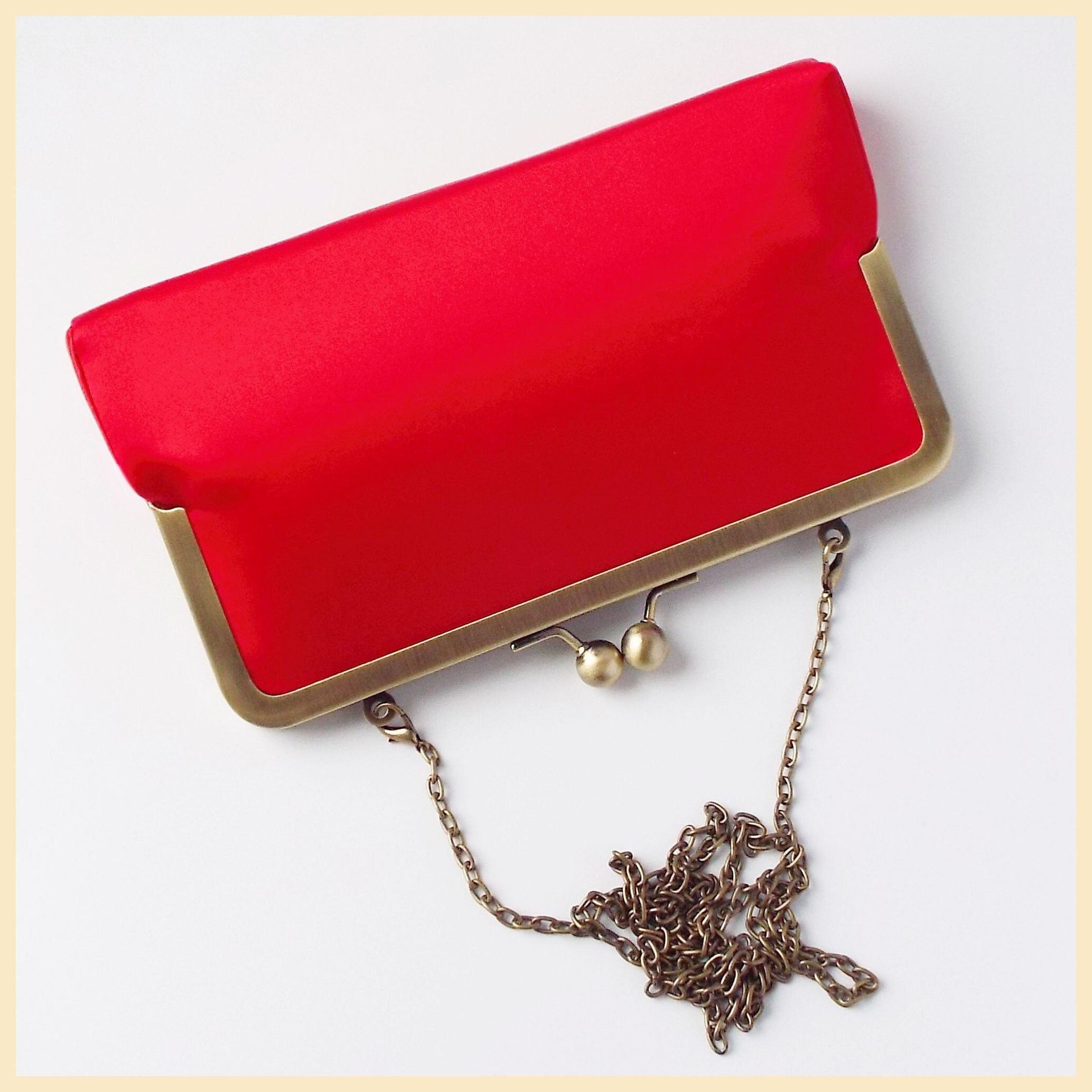 Evening Bag Red Clutch Bag Red Silk Satin Evening Purse With Etsy UK