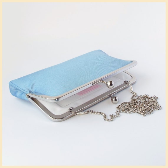 cornflower blue clutch bag