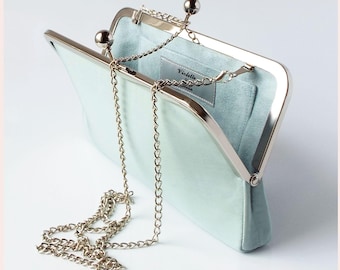 bridal clutch, wedding purse, duck egg blue handbag for the bride or bridesmaids