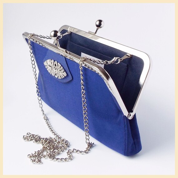 navy evening purse