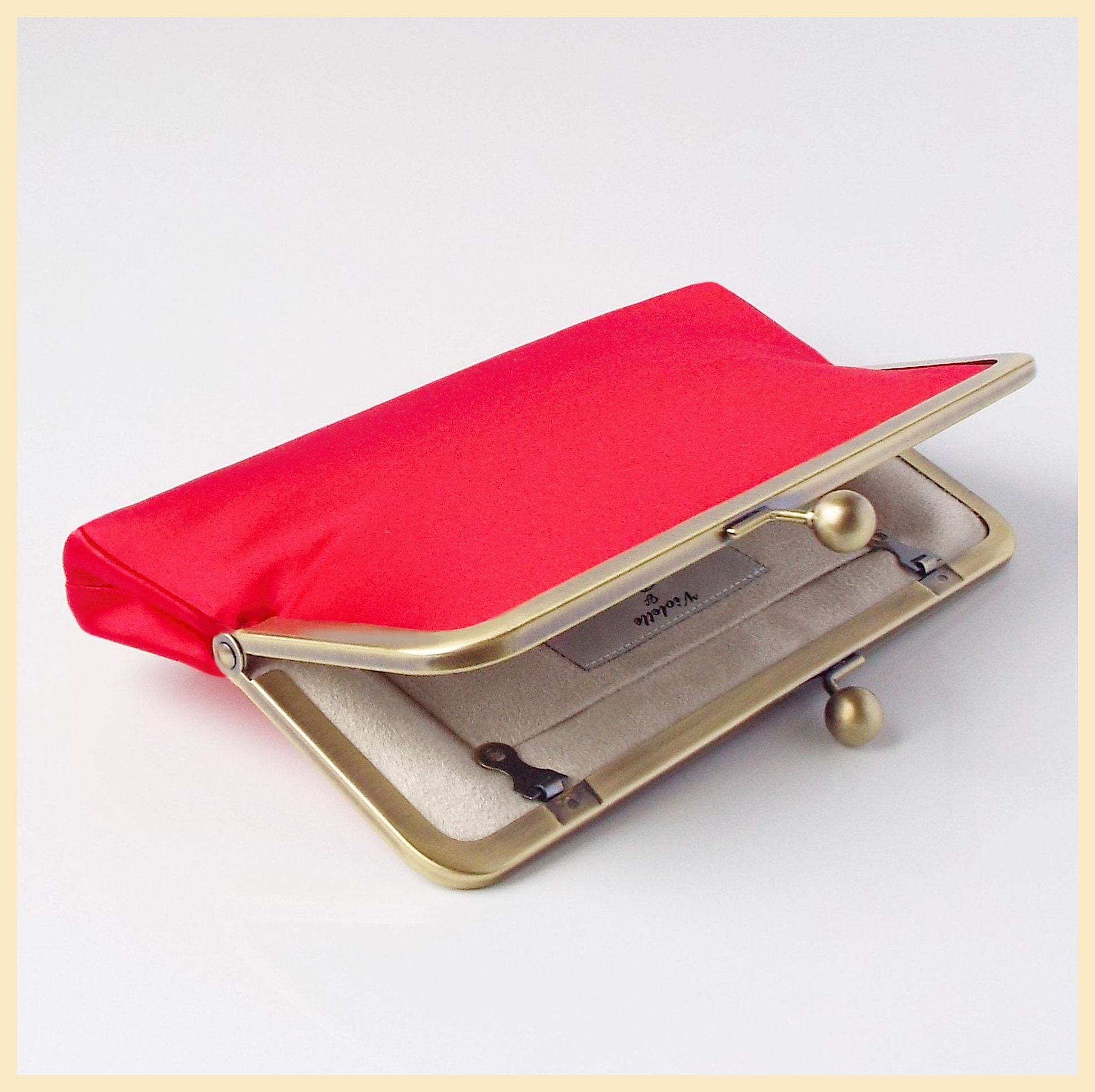 Evening Bag Red Clutch Bag Red Silk Satin Evening Purse With Etsy UK
