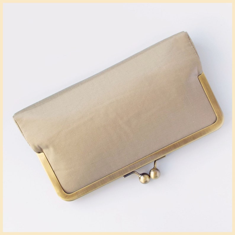 Clutch bag taupe silk bridal purse wedding clutch Etsy