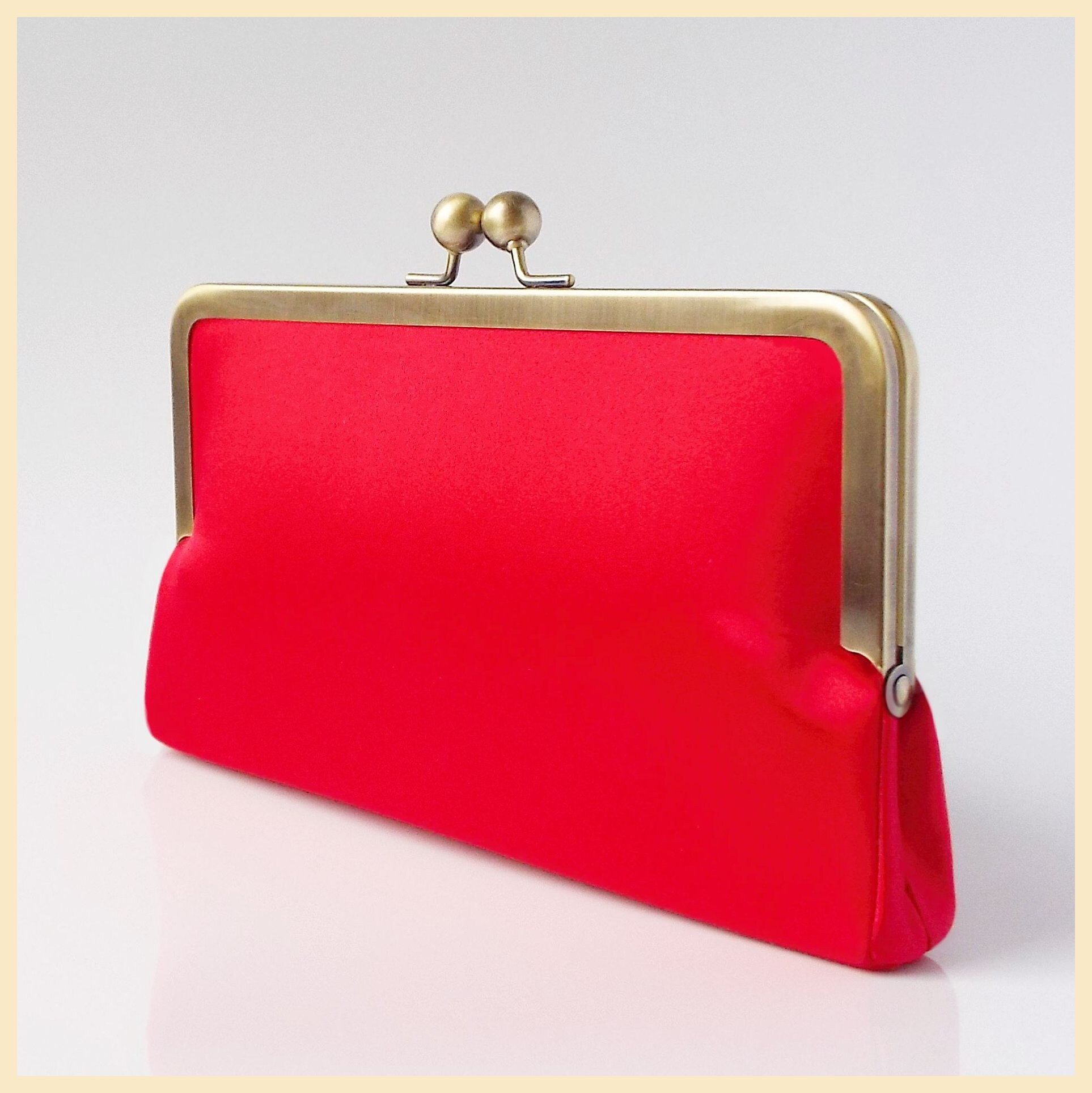 Evening Bag Red Clutch Bag Red Silk Satin Evening Purse With Etsy UK