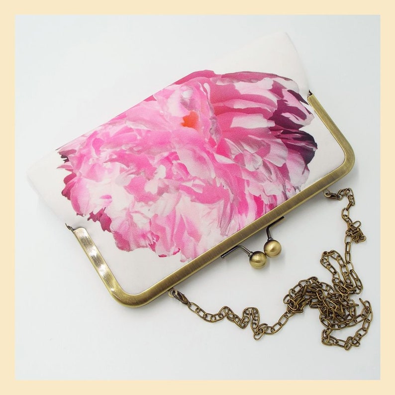 pink floral clutch bag