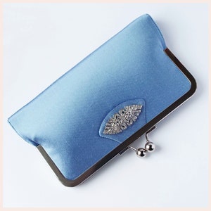 Art Deco evening bag, bridal clutch, personalised wedding purse, something blue