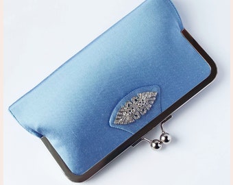 Art Deco evening bag, bridal clutch, personalised wedding purse, something blue