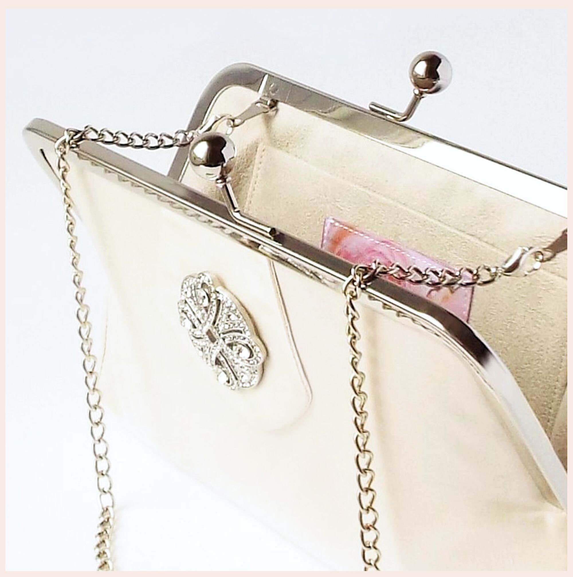 Champagne Clutch Bag for Wedding Evening Purse in Silk With Etsy