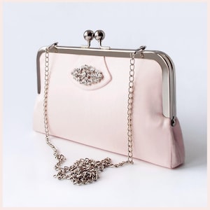 pink clutch bag, Art Deco clutch purse, personalised silk bridal purse, wedding clutch