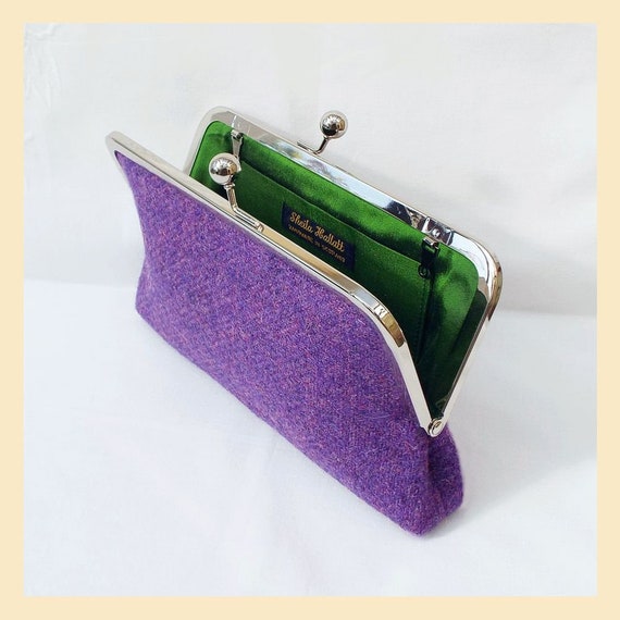 purple evening bag