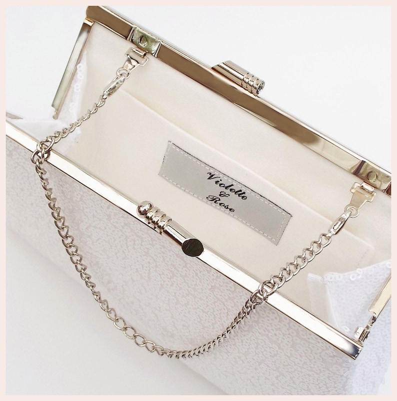 White Bridal Clutch Evening Bag Wedding Day Purse Small Etsy UK