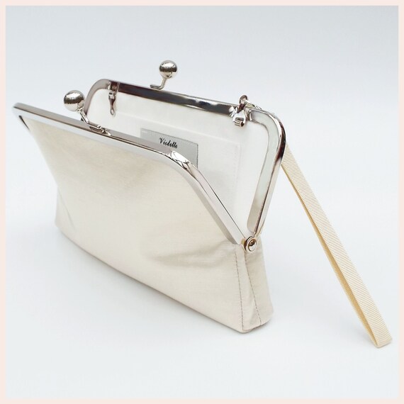 white bridal clutch small silk handbag for minimal wedding Weddings Accessories Bags & Purses wedding purse 