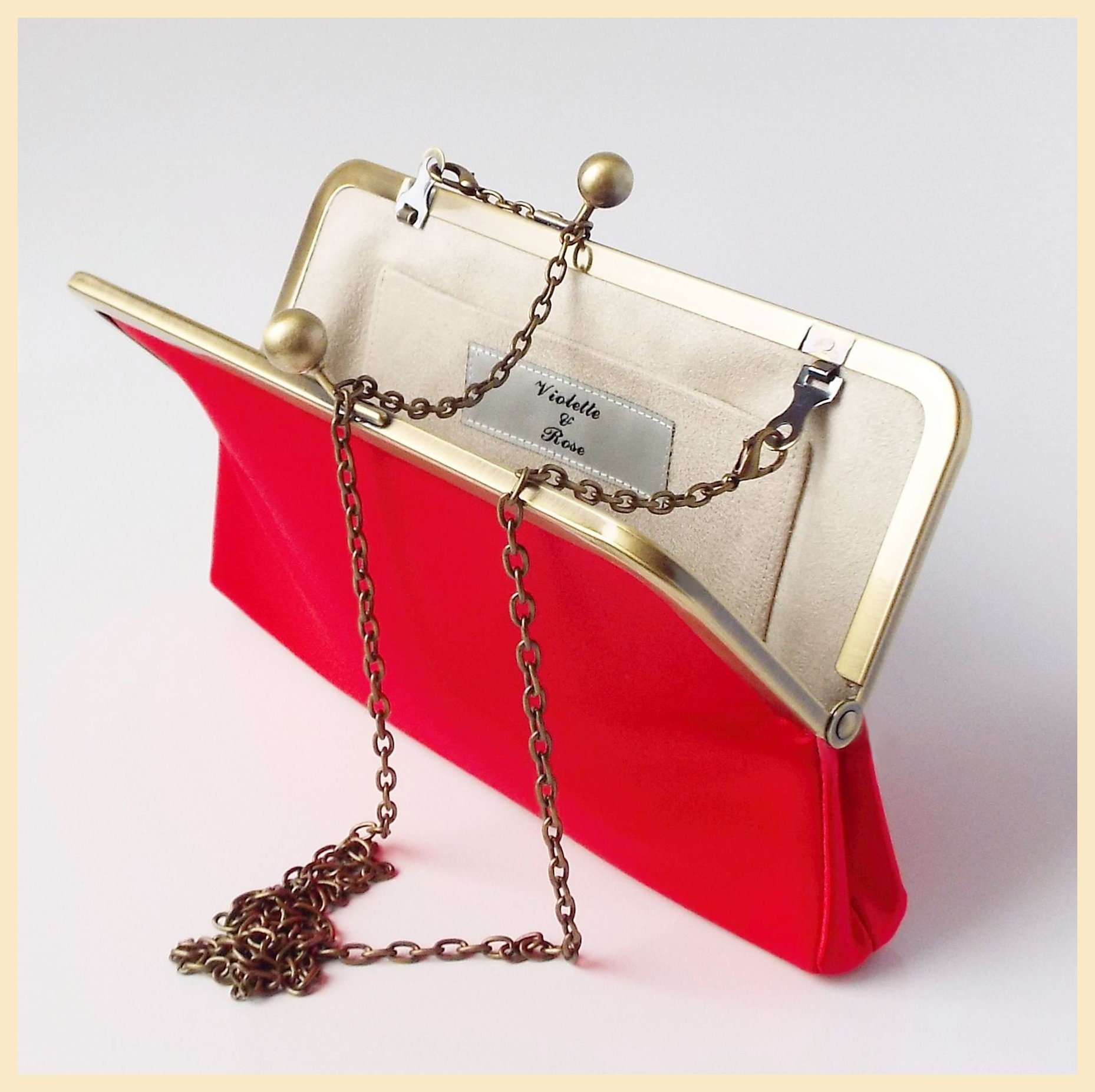 Evening Bag Red Clutch Bag Red Silk Satin Evening Purse With Etsy UK