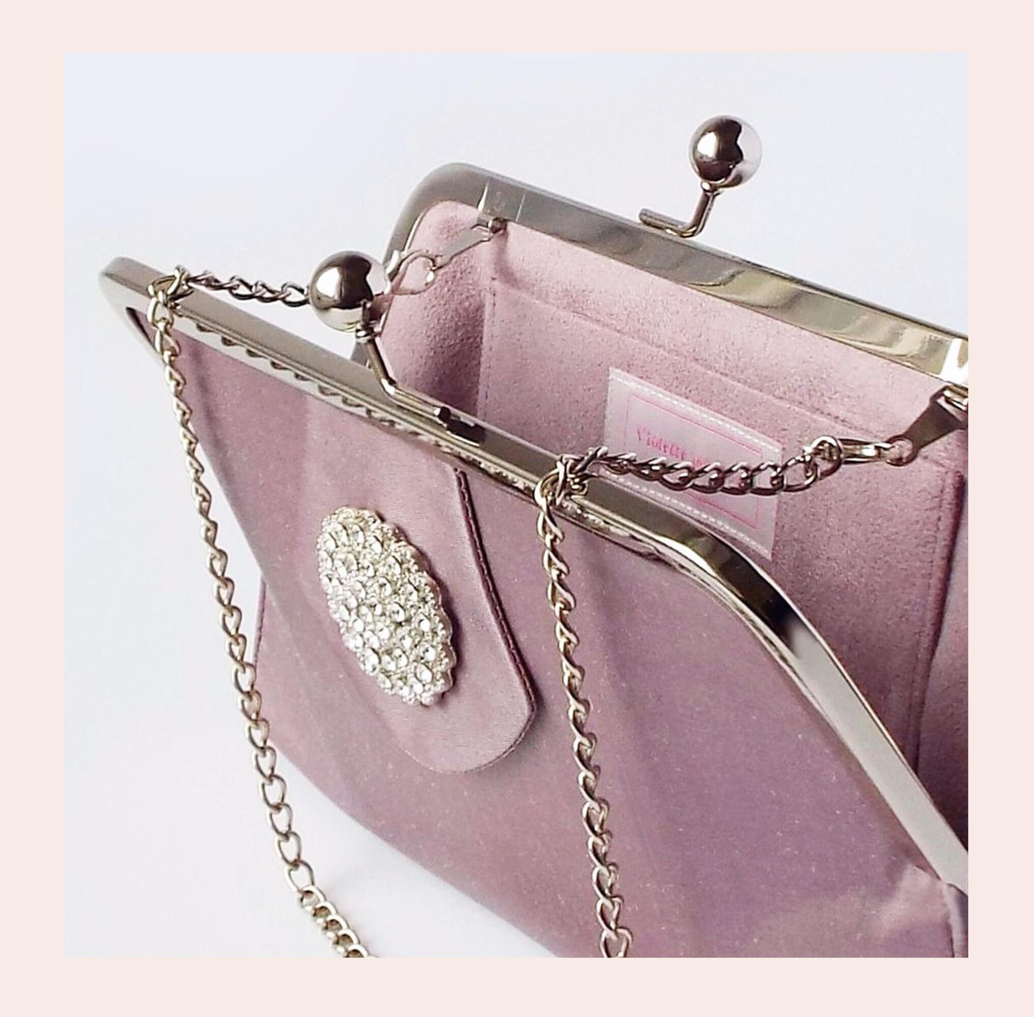 Evening Bag Mauve Wedding Clutch Handmade Clutch Purse for