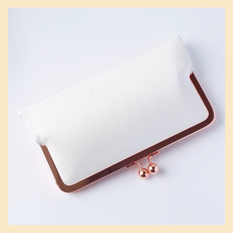 Bridal Clutch Wedding Purse Ivory Wristlet Clutch Rose Gold Etsy