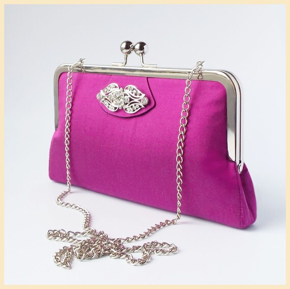 fuchsia pink clutch bag