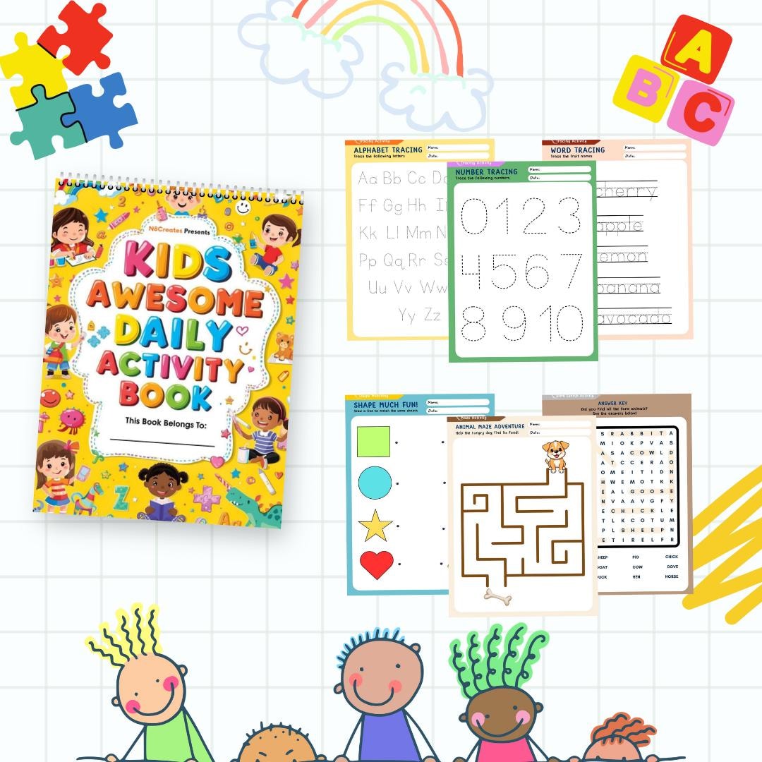 Preschool Learning Activity Workbook (printable PDF) - Etsy