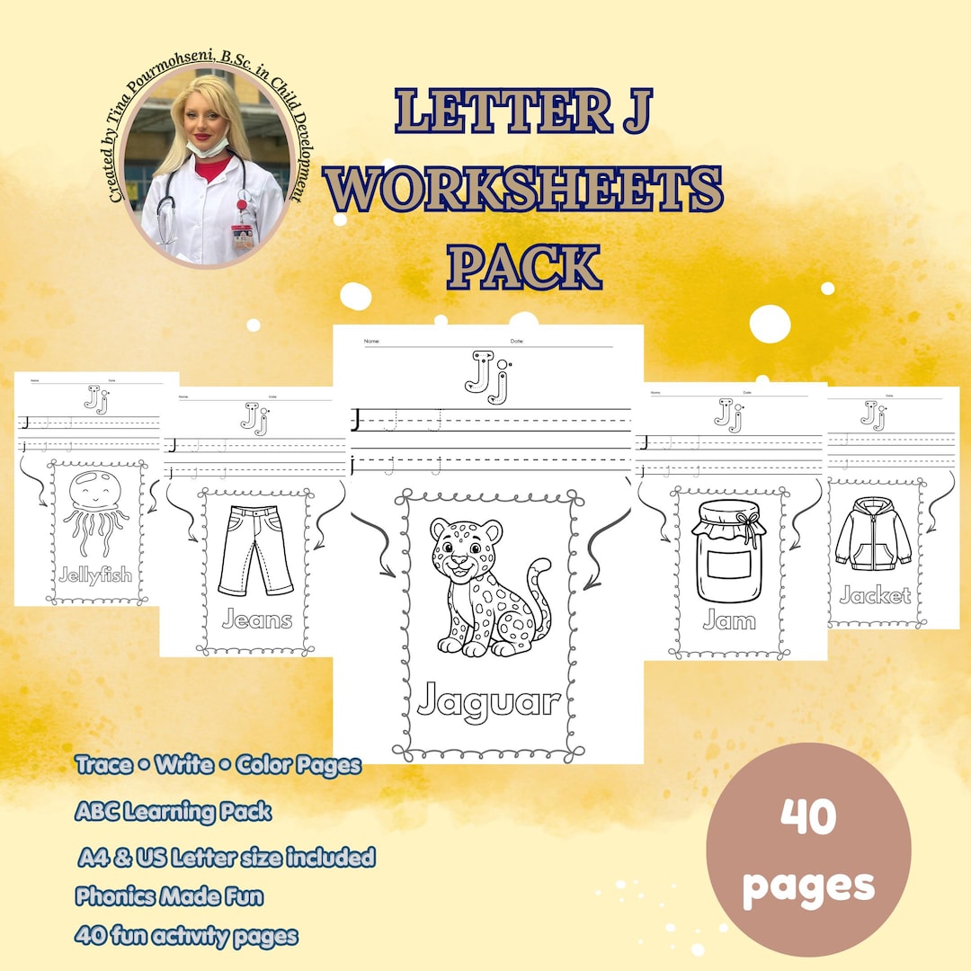Letter J Crafts, Work Sheets for Children, A B C Tracing, Letter ...