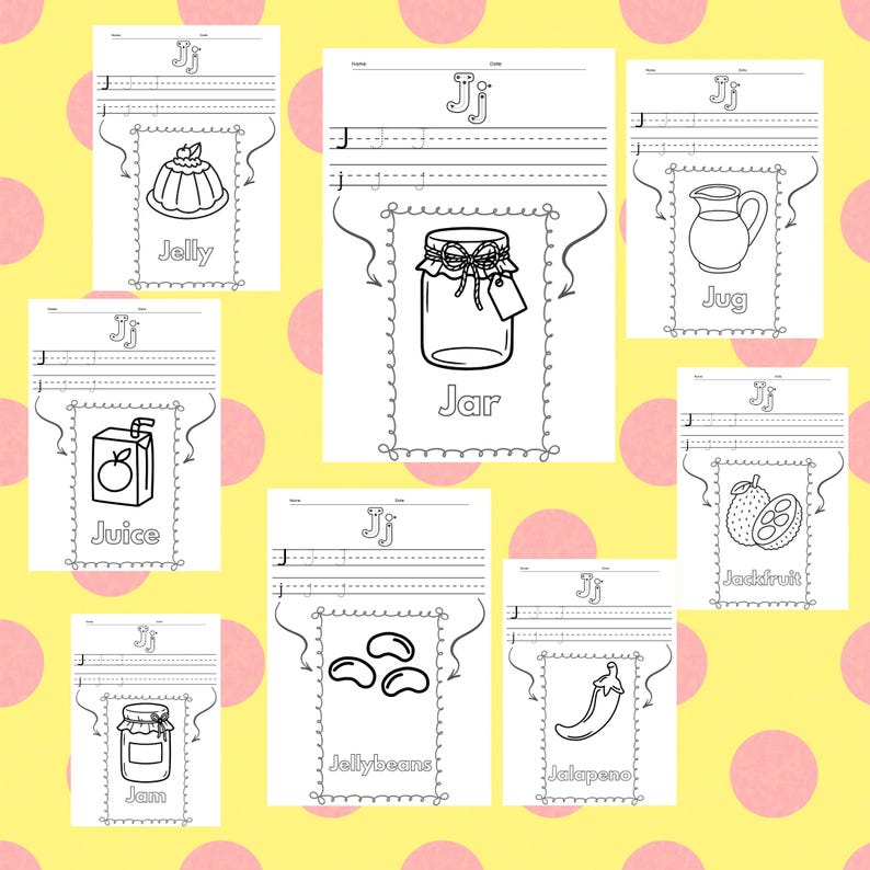 Letter J Crafts, Work Sheets for Children, A B C Tracing, Letter ...