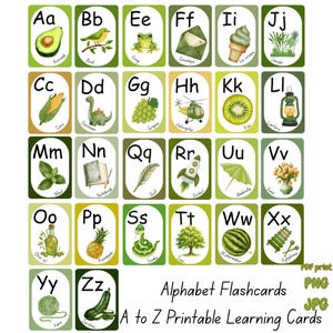 Alphabet Flashcards for Toddles Printable, A -Z Card, Abc Download Print, Prints Alphabet, A-z Image, Waldorf Letter Sound