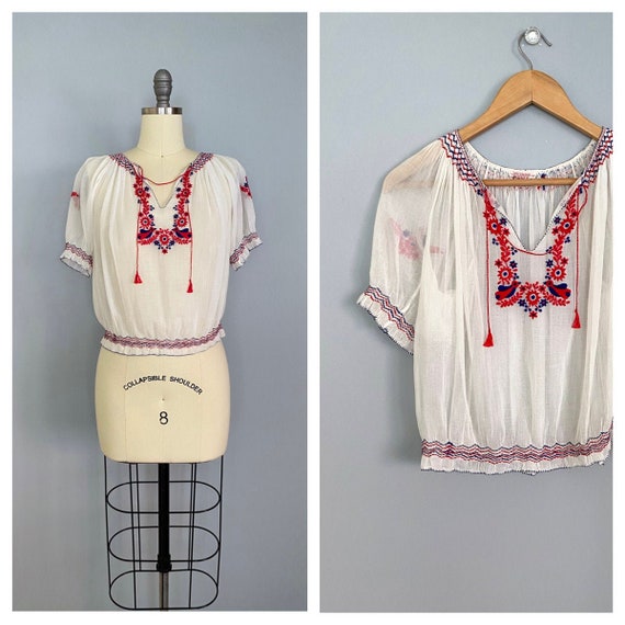 Folklore Blouse | 1930s Hungarian peasant blouse |