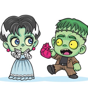 Chibi Frank & Bride Valentine SVG Vector Set for Projects