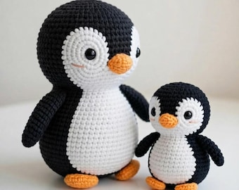 Penguin Amigurumi Pattern PDF – Easy Crochet Plush Toy, 2 Size