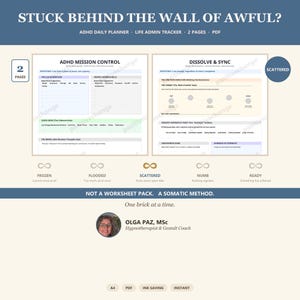 ADHD Daily Planner Printable, Life Admin Task Tracker, Calm Productivity Without Urgency, 2 Page PDF