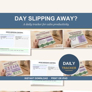 ADHD Mission Control Planner: Daglig uppgiftsspårare för lugn produktivitet (digital nedladdning)