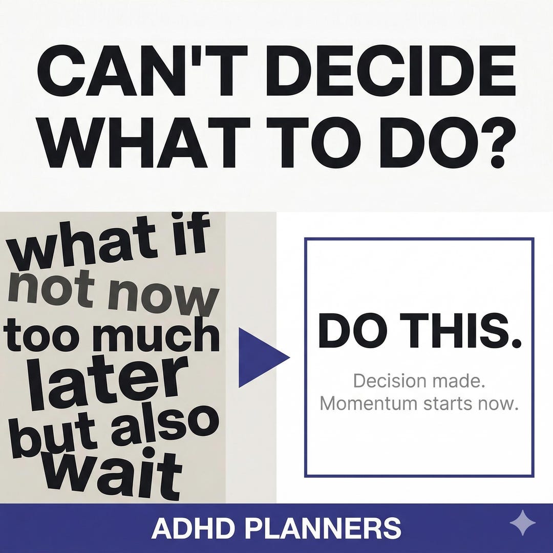 Adhd Overthinking ADHD Decision Making Tool, Stop Overthinking Worksheet (instant ...