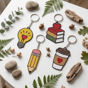 FSL Lehrer-Ohrring-Stickmuster-Set, freistehendes Spitzen-Schulornament, Geschenk zum Schulanfang, Nähmaschine zur Wertschätzung von Lehrern