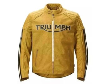 Herren Leder Motorradjacke - Triumph Cafe Racer Biker Style