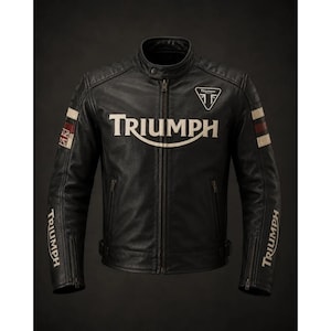 Triumph motorcycle leather jacket - Etsy 日本