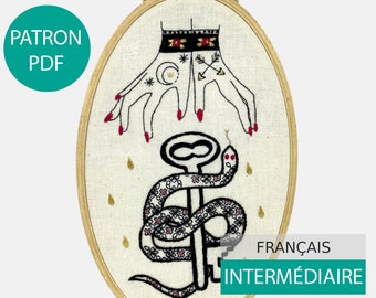 Patron et Tutoriel de Broderie Moderne, fichier PDF (en Français) à télécharger. Une Pluie de Larmes OR - Broderie Main niveau intermédiaire