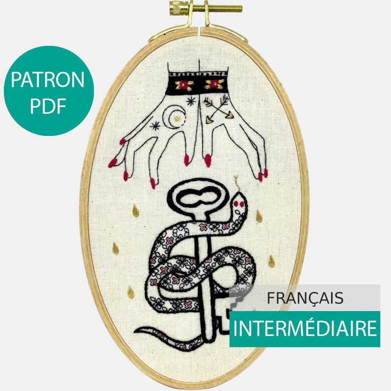 Patron et Tutoriel de Broderie Moderne, fichier PDF en Français à télécharger. Une Pluie de Larmes OR Broderie Main niveau intermédiare image 1