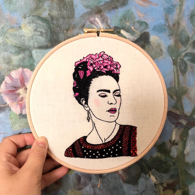 Modern Embroidery Pattern Preprinted on Fabric With Tutorial Etsy