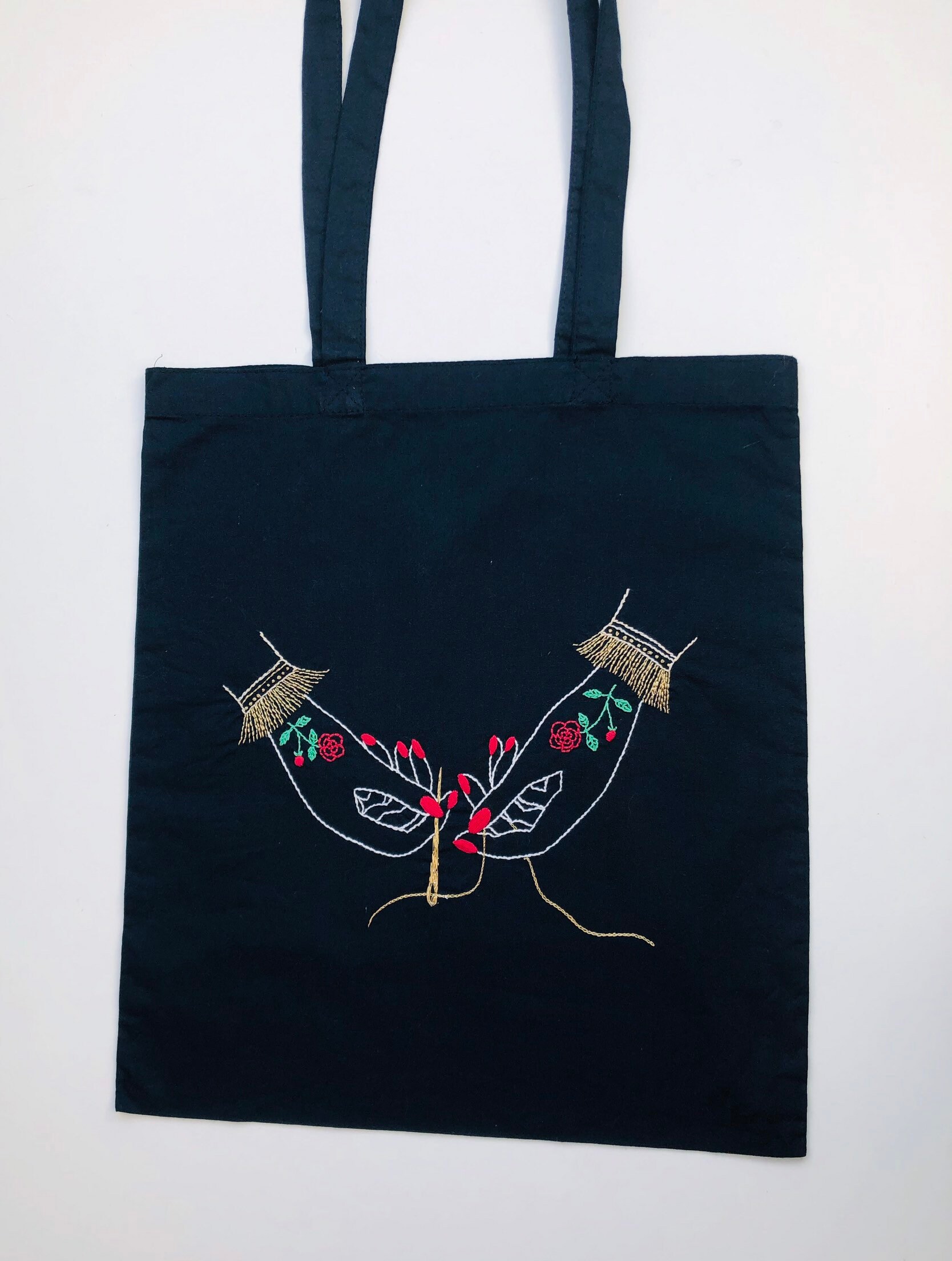 Gift Box Modern Embroidery Kit DIY Embroidered TOTE BAG Etsy