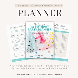 First Birthday Party Planner PDF INSTANT DOWNLOAD / party planning worksheets checklists schedule organizer / printable event planner