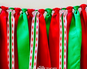 Christmas Ribbon Bunting, Christmas Bunting, Christmas Garland, Christmas Banner, Christmas Party, Christmas Photo Booth, Christmas Decor