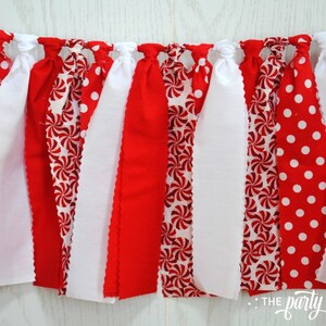Peppermint Fabric Garland, Peppermint Garland, Peppermint Bunting, Christmas Garland, Christmas Bunting, Christmas Party, Peppermint Decor