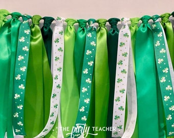 St Patricks Day Ribbon Bunting, St Patricks Bunting, St Patricks Garland, St Patricks Party Banner, St Patricks Day Party