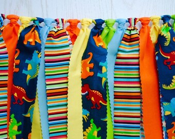 Dinosaur Fabric Bunting: Colorful Party Garland, Kids Dino Birthday Decor, Photo Prop