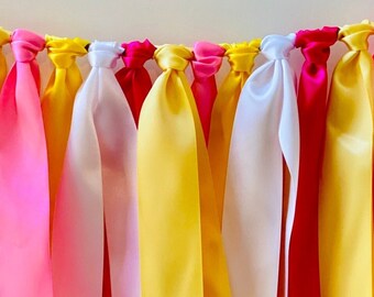 Pink Lemonade Ribbon Bunting, Pink Lemonade Party, Lemonade Stand, Pink Lemonade Garland, Pink Lemonade Banner, Pink Lemonade Decor