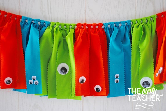 Monster Fabric Bunting, Monster Fabric Garland, Monster Garland, Monster Bunting, Monster Banner, Monster Party, Monster Backdrop Il_570xn
