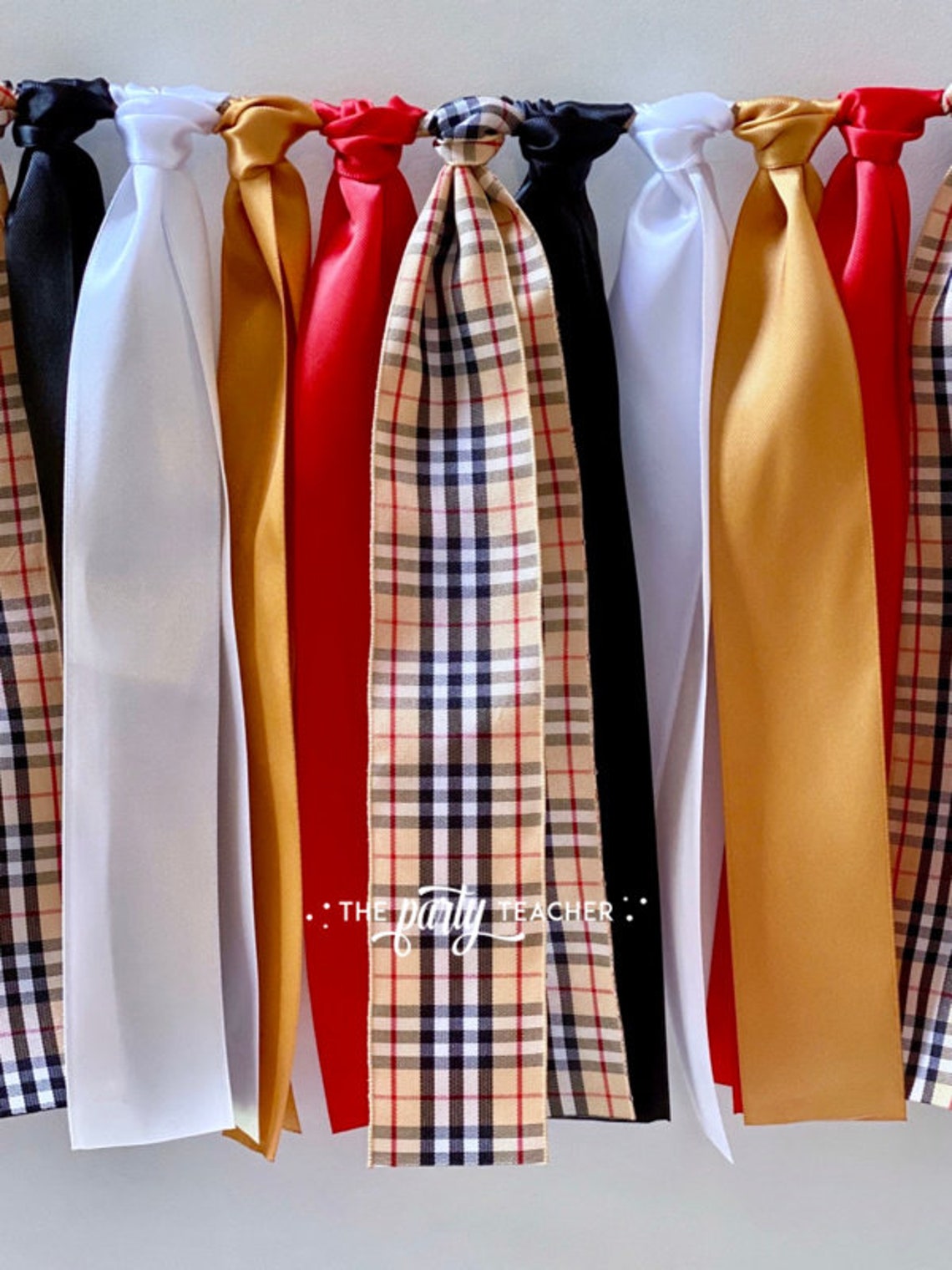 Burberry Ribbon Bunting Burberry Garland Red Plaid Bunting Etsy