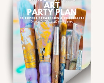 Art Party Plan eBook: DIY Kids Birthday Guide, Activities Menu Decor (Digital Download)