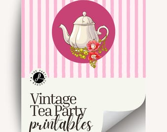 Vintage Tea Party Printables INSTANT DOWNLOAD