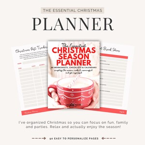 Christmas Season Planner Organizer, Printable Planner, Holiday Planning Guide, Christmas Checklists Worksheets