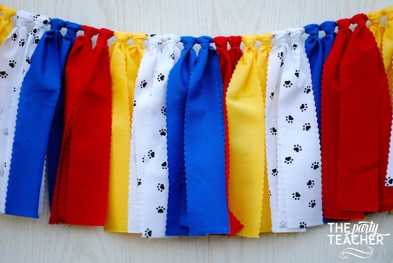 Paw Patrol Fabric Bunting, Paw Patrol Bunting, Paw Patrol Garland, Paw Patrol Party Banner, Paw Patrol Party, Dog Party, Puppy Party Il_570xn