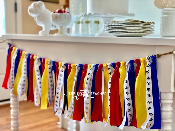 Paw Patrol Ribbon Bunting, Paw Patrol Bunting, Paw Patrol Garland, Paw Patrol Party Banner, Paw Patrol Party, Dog Party, Puppy Party Il_570xn